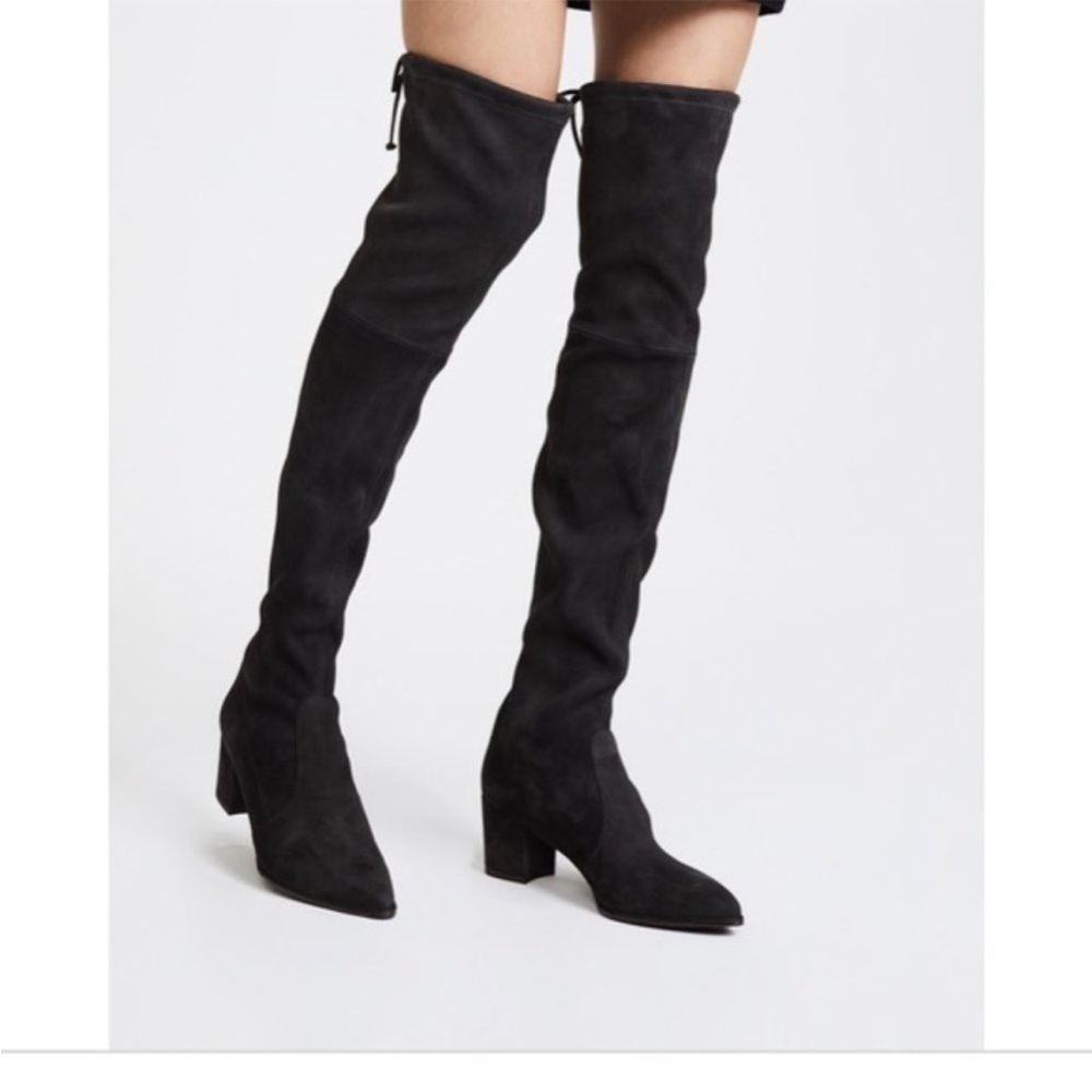 Stuart Weitzman Thighland Over-the-knee Boots Black Suede Size 6.5